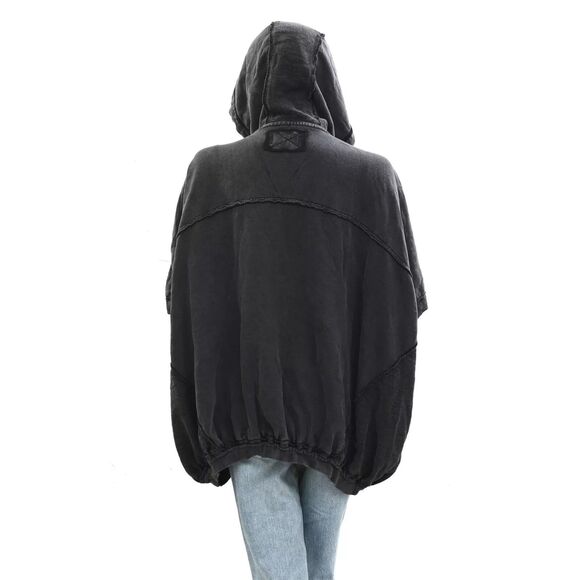 Free People We The Free What's Next Poncho Vest Jacket Hoodie Cotton L 282673 - Picture 7 of 9